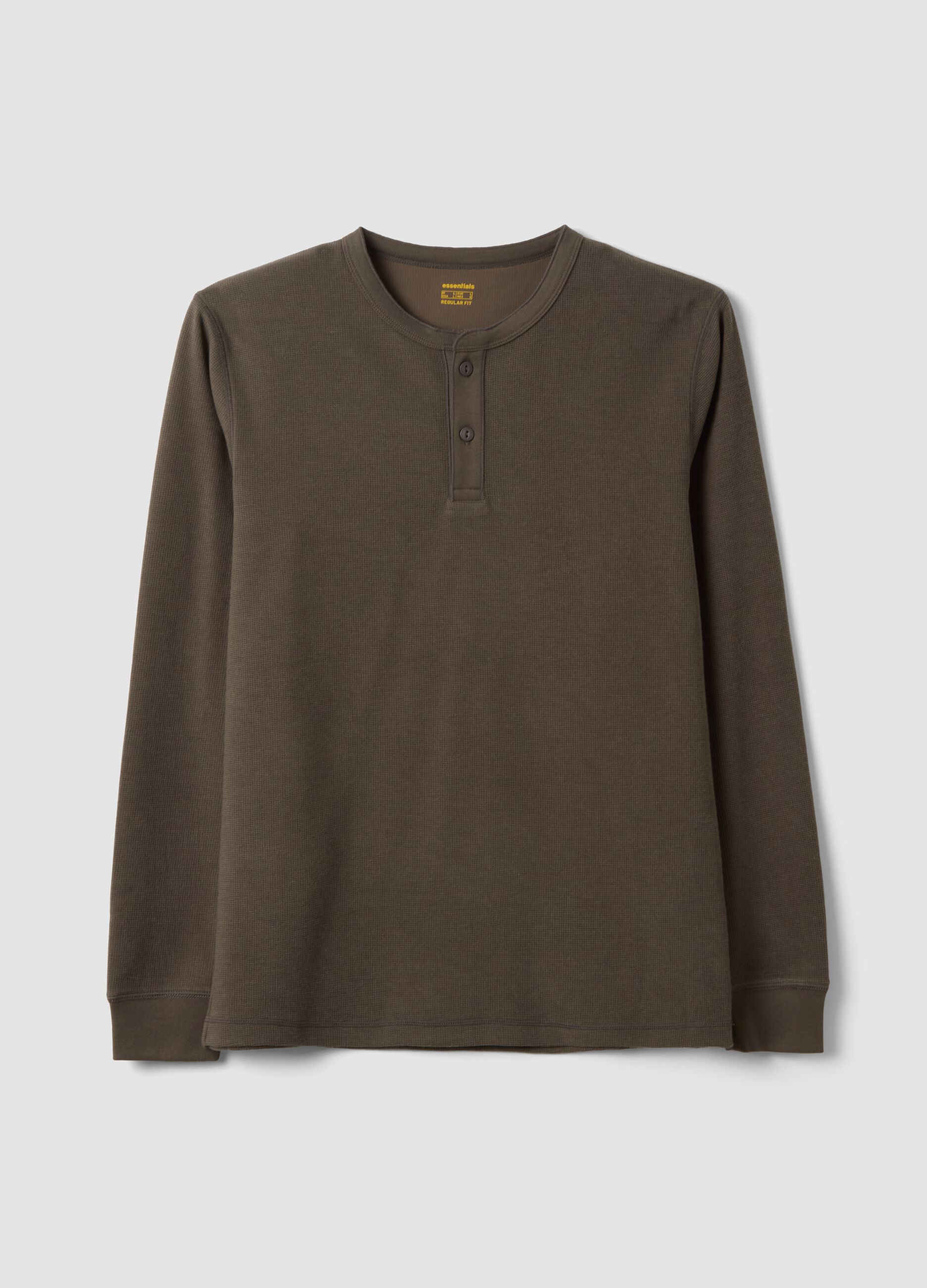 Brown honeycomb viscose-blend regular-fit T-shirt