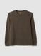 Brown honeycomb viscose-blend regular-fit T-shirt_0
