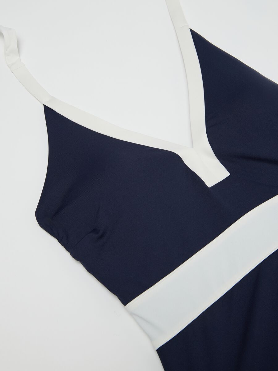 Women's one-piece swimsuit in multicoloured stretch fabric_5