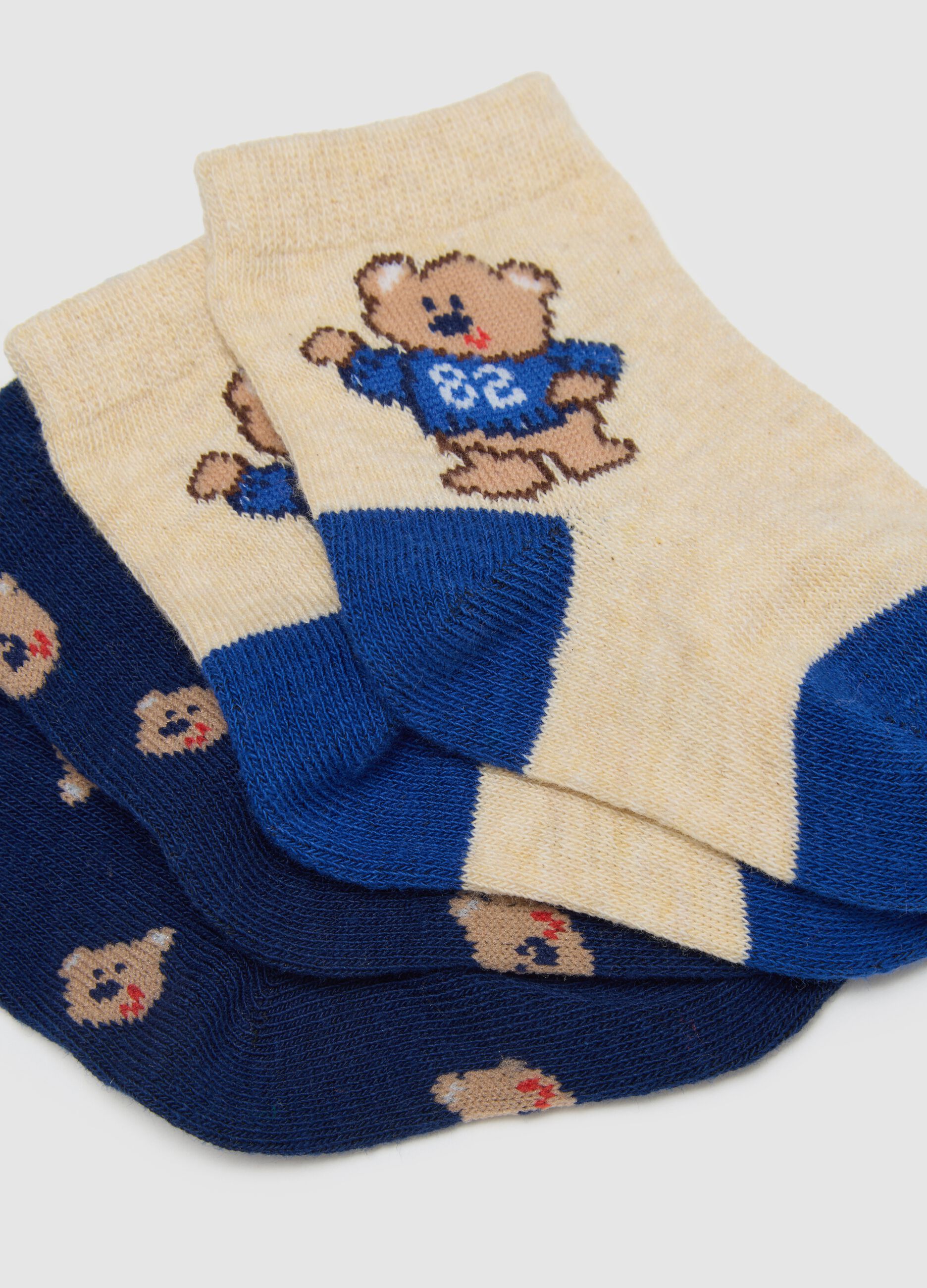 Set of three-pack baby socks in multicoloured cotton blend