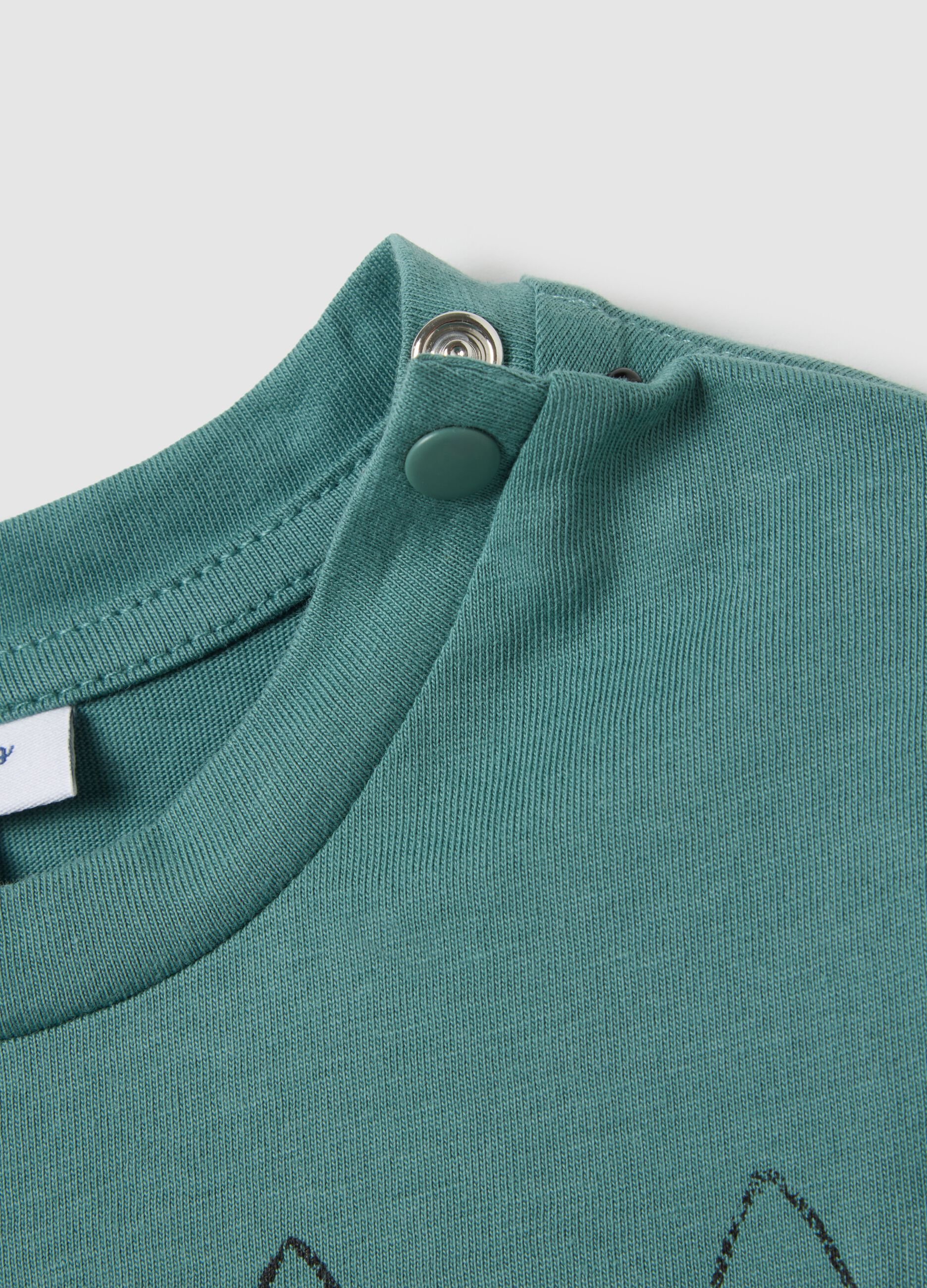 T-shirt in puro cotone verde regular fit