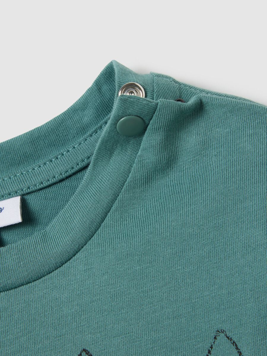 T-shirt in puro cotone verde regular fit_2