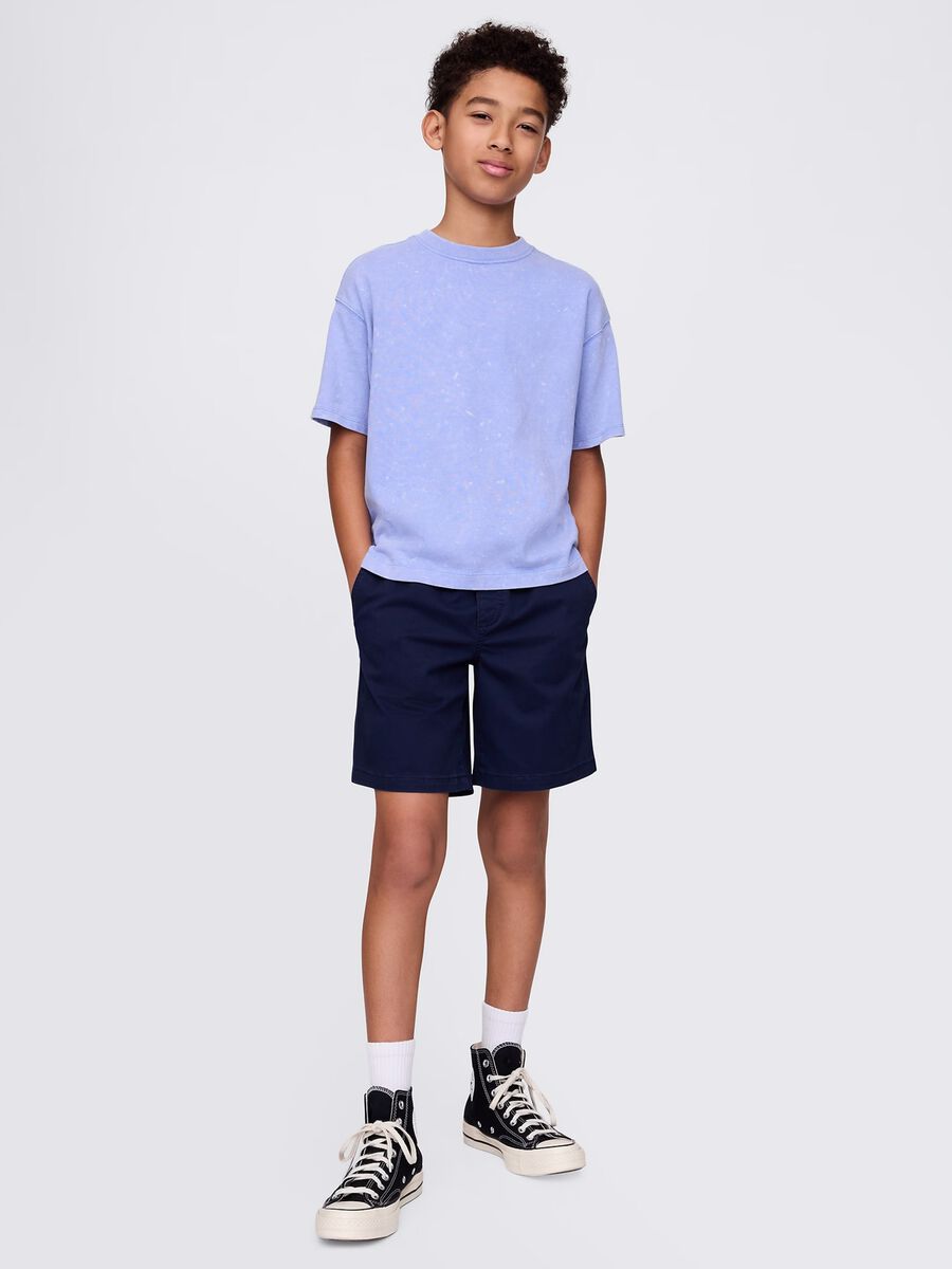 Blue shorts in stretch cotton_0