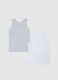 Multicolour pure cotton child&rsquo;s regular fit vests twin pack_1
