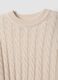 Beige wool-blend cable-knit crew-neck jumper in an oversized fit_5