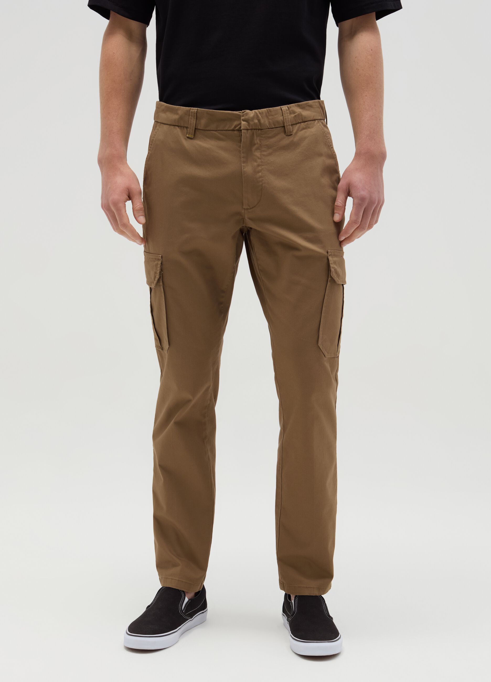 Pantaloncini Cargo Uomo Essentials - Cotone 100%, Vestibilit&agrave; Classica, Tasche Multiple, Taglie Forti