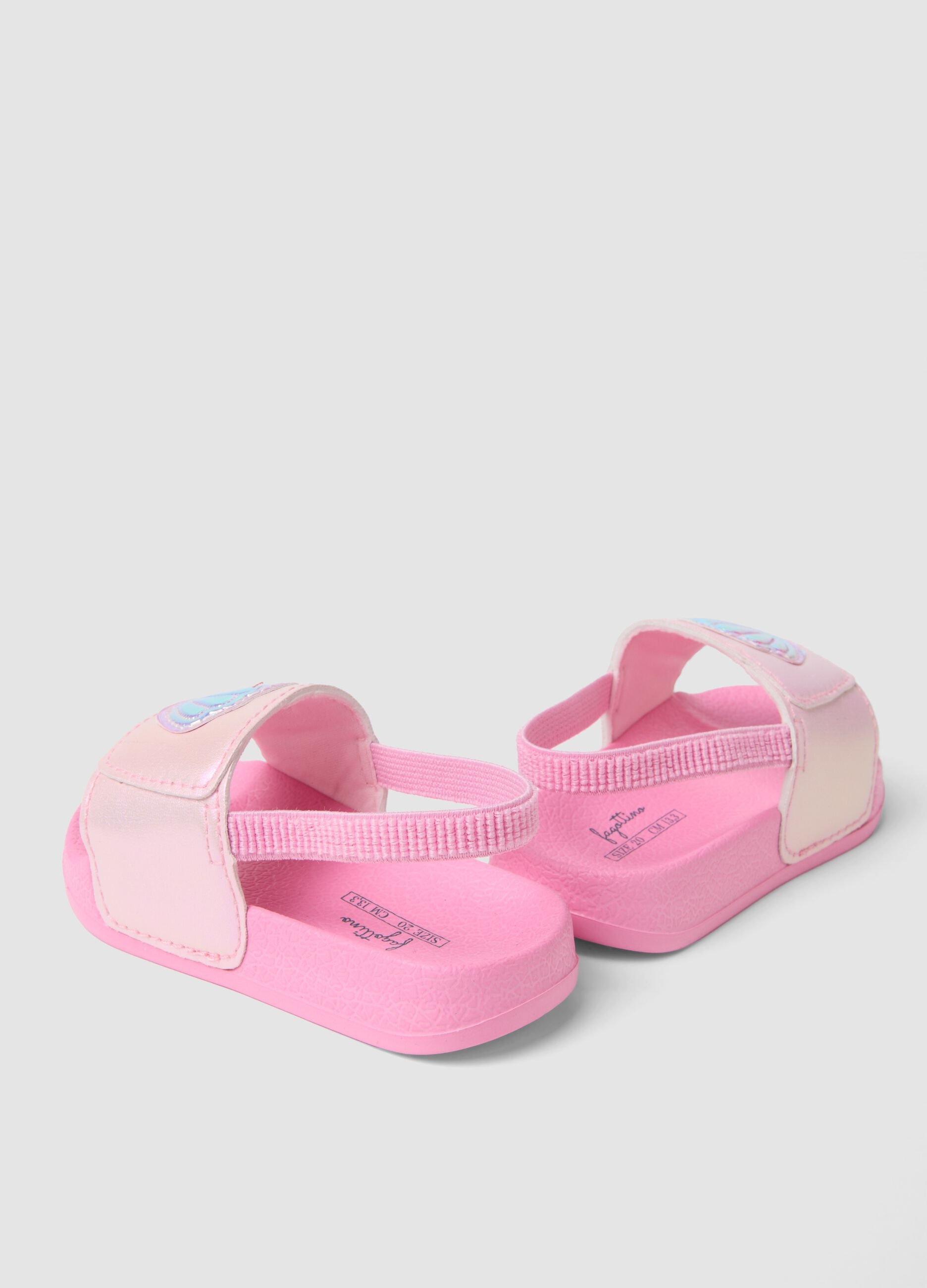 Pink baby girls&rsquo; sliders with front strap and back heel strap