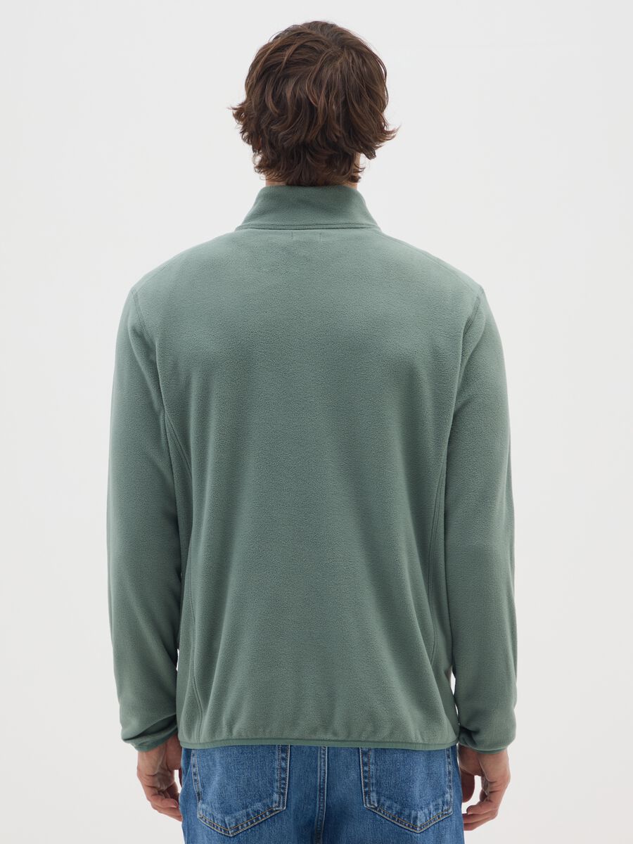 Felpa in pile verde regular fit_2