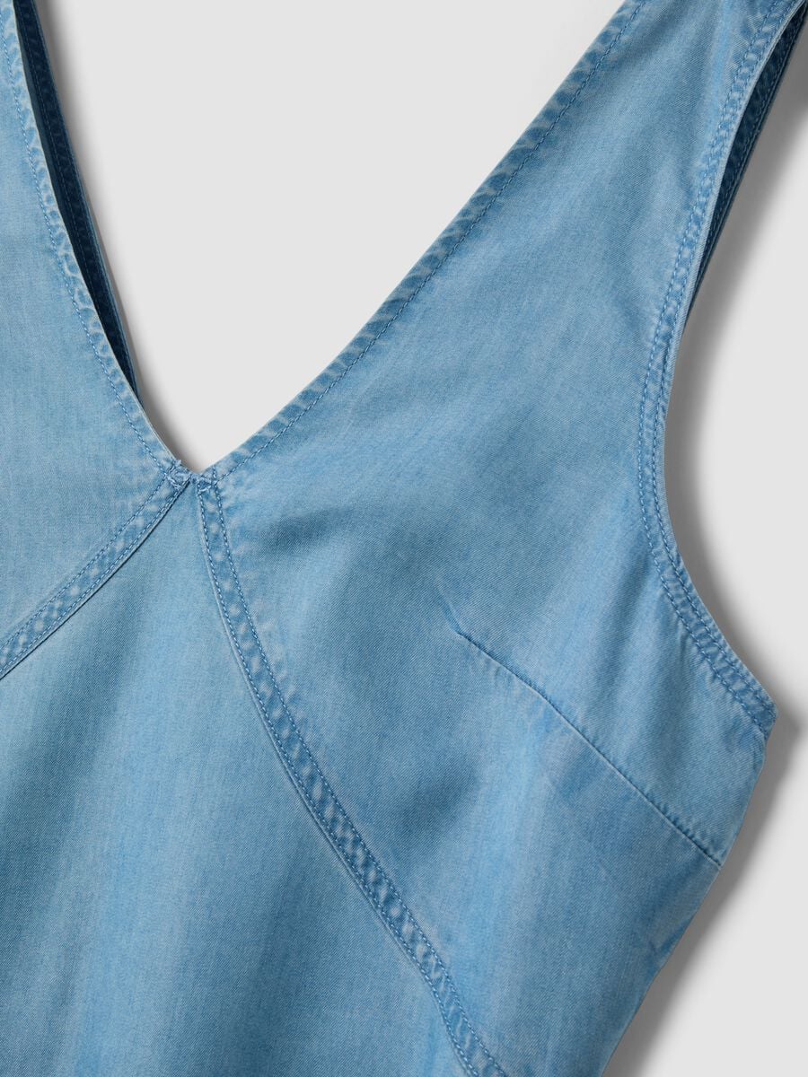 Abito midi denim azzurro in puro lyocell senza maniche_5