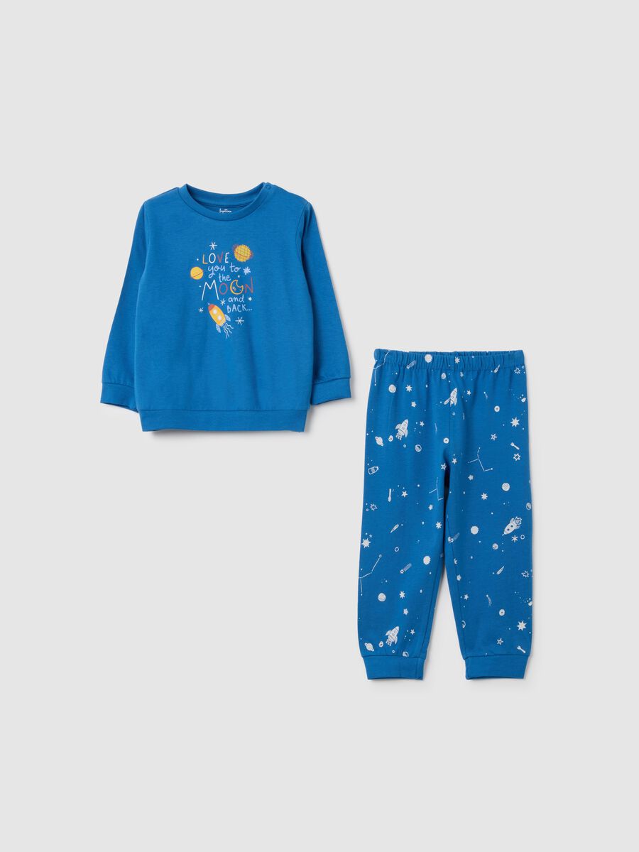 Baby blue pure cotton regular fit pyjamas_0