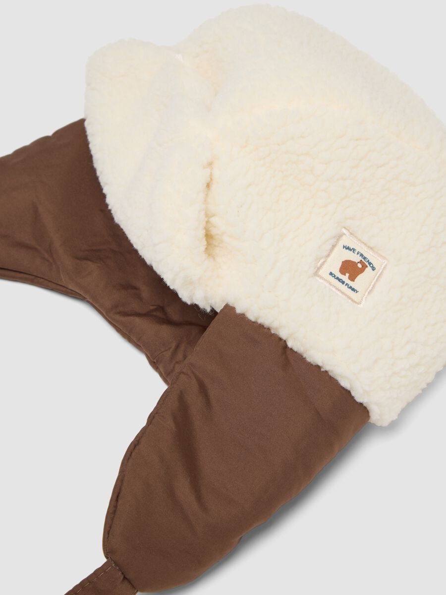 Cappello marrone chiaro aviatore con effetto teddy_2