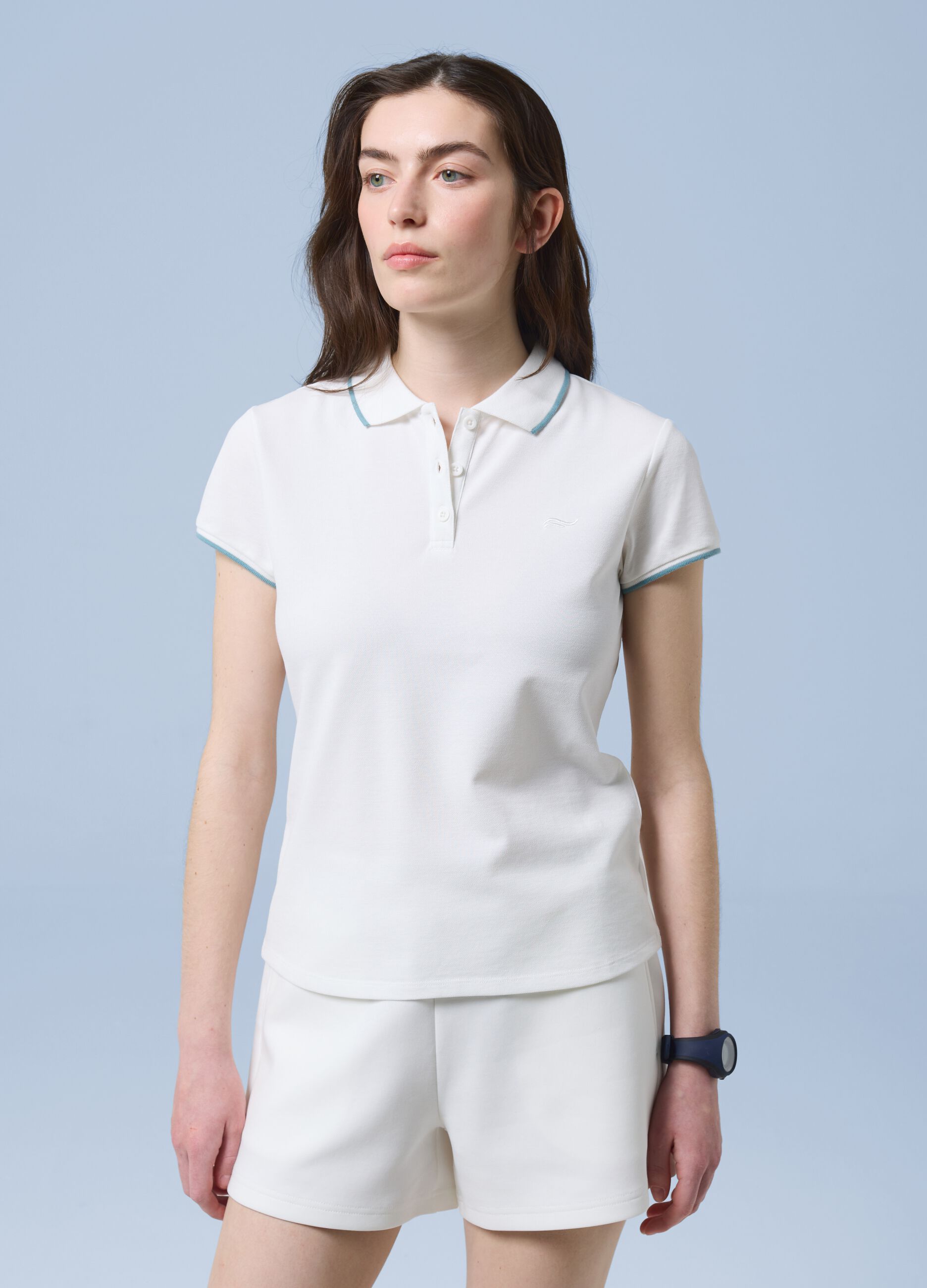 White ALTAVIA SAILING stretch cotton polo shirt