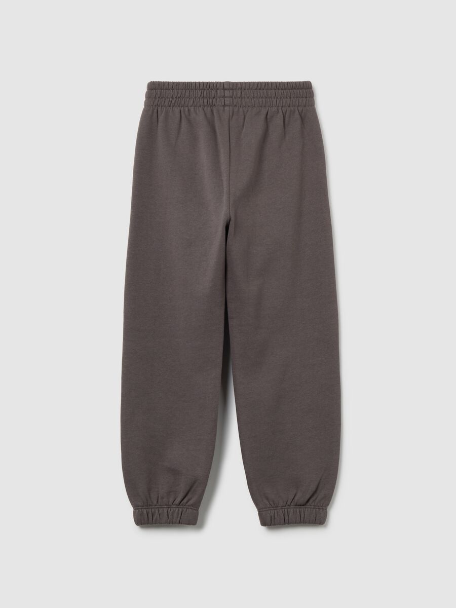 Girls' grey pure cotton jogger trousers with regular fit_1