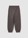 Girls' grey pure cotton jogger trousers with regular fit_1