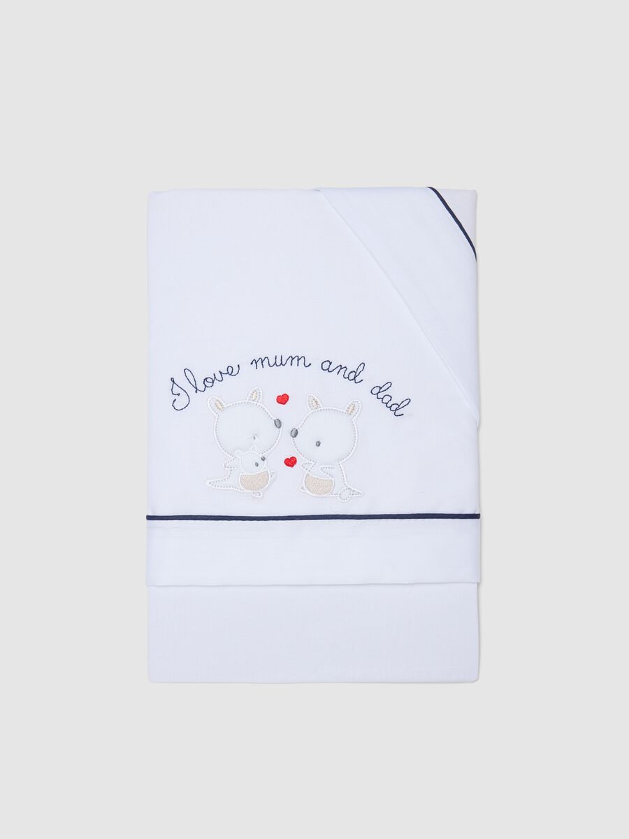 Lenzuolino in puro cotone bianco per neonati_0