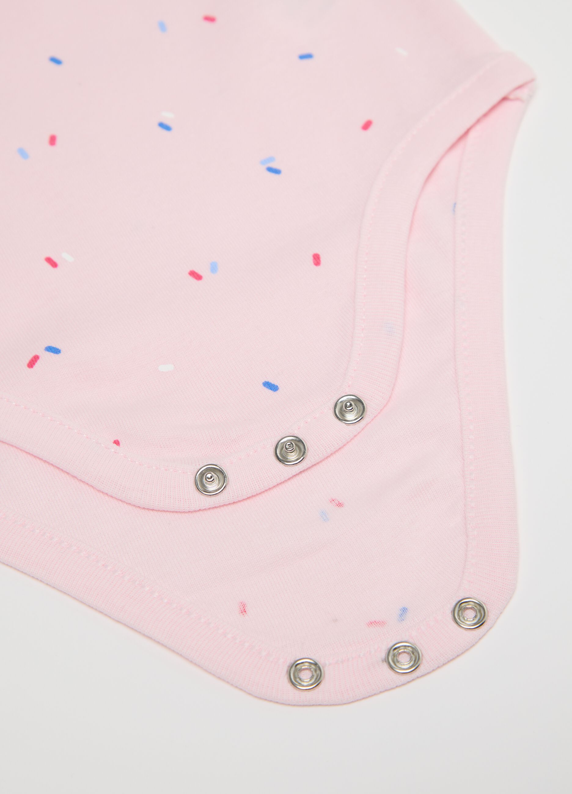 Tripack body bianco e rosa in cotone bio con stampa