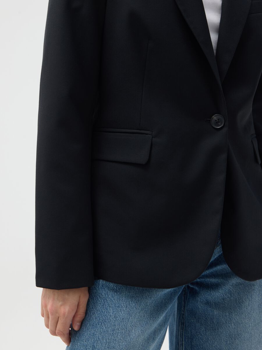 Blazer nero con bottoni regular fit_3