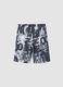 Shorts in puro cotone con stampa multicolor da ragazzo regular fit_4