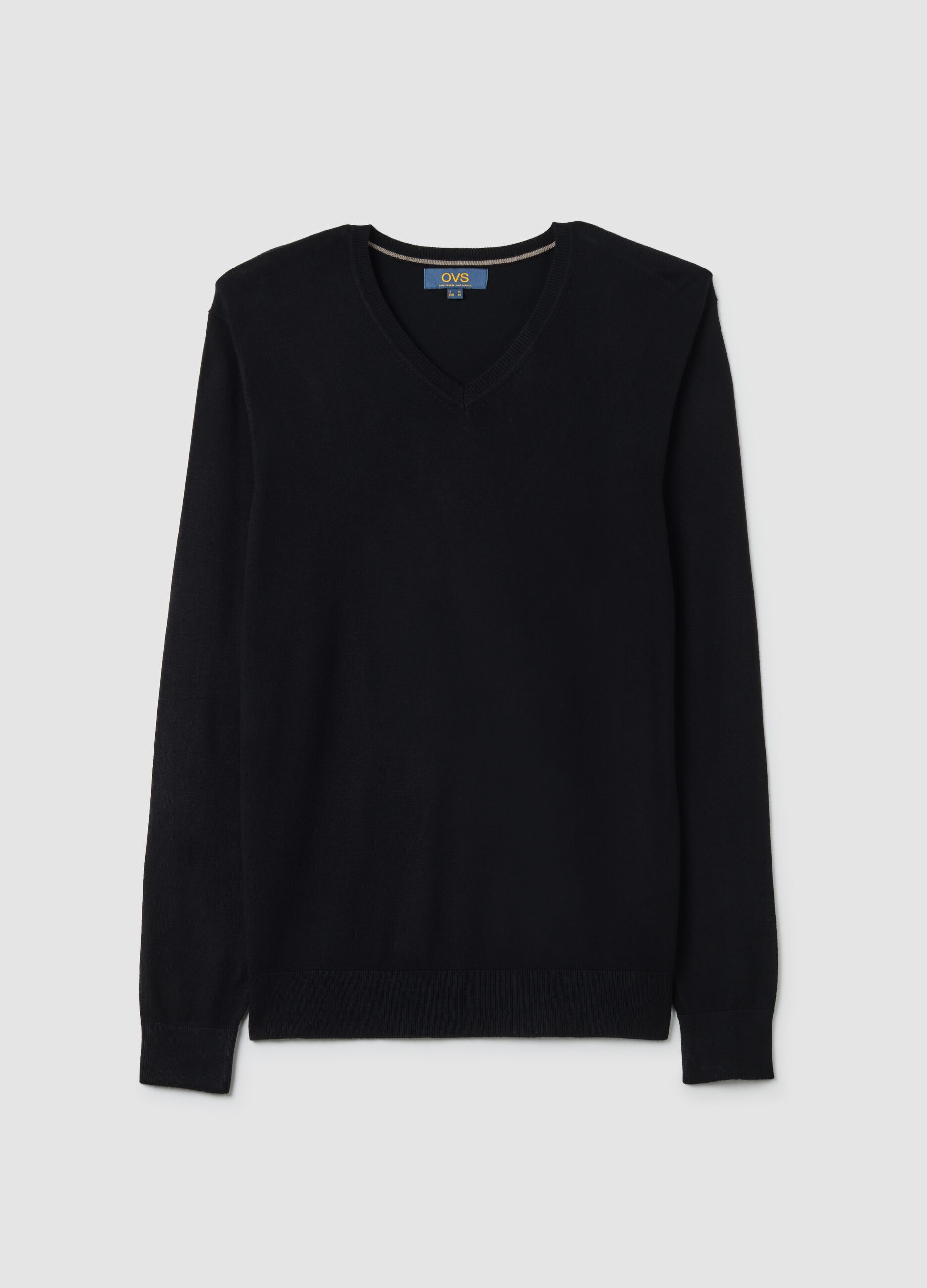 Black viscose blend jumper regular fit