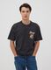 Grey pure cotton Peanuts printed T-shirt, relaxed fit_0