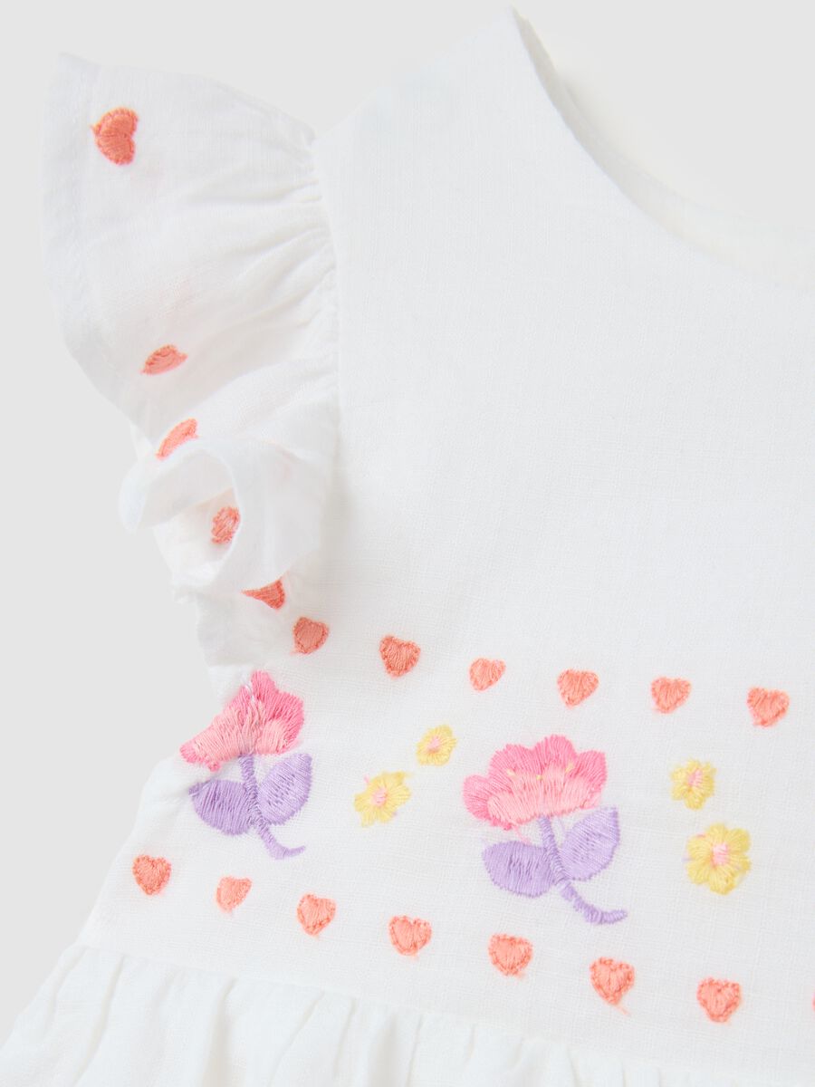 Regular fit white cotton baby dress_2