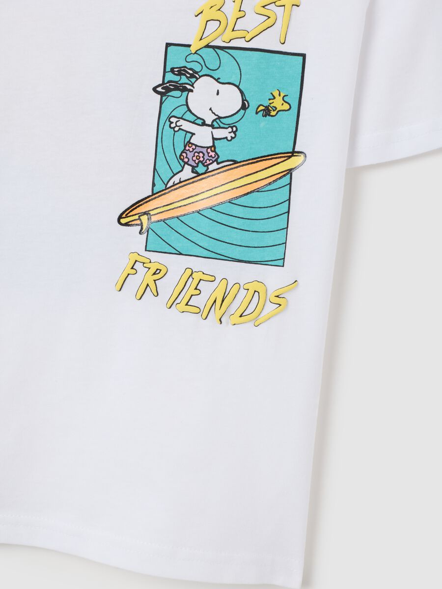 Children's white pure cotton T-shirt regular fit with print_2