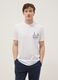 White pure cotton T-shirt with front print, regular fit_0