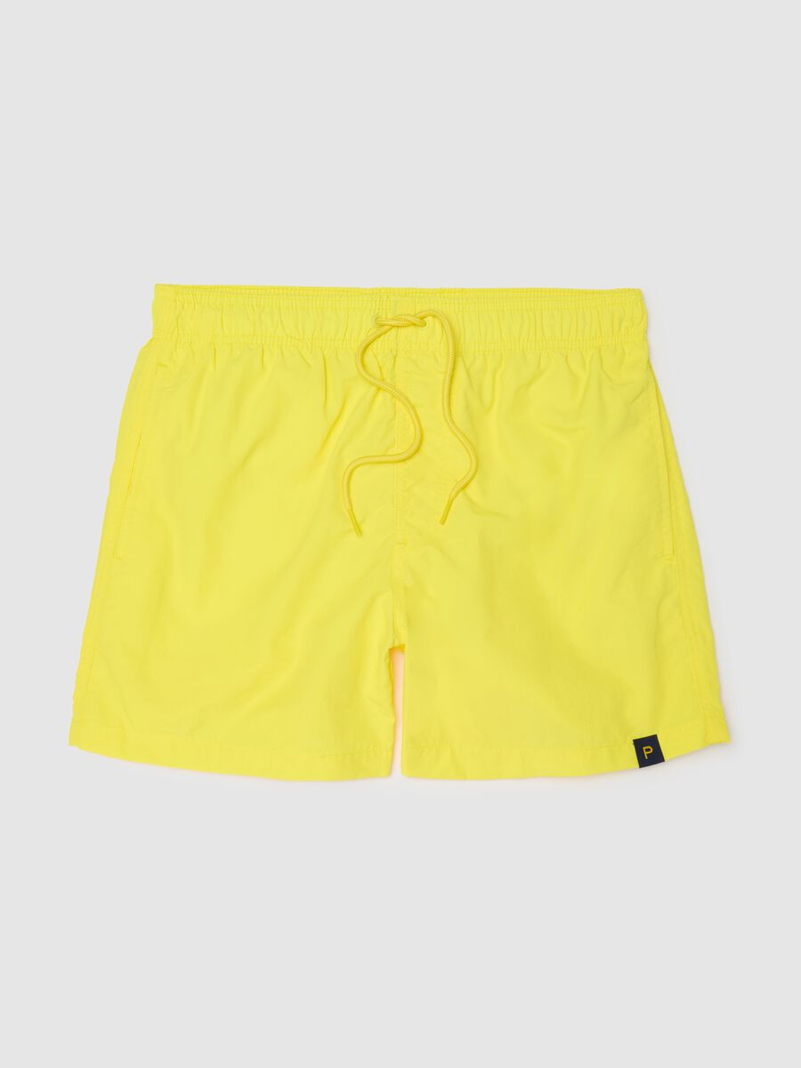 Men’s regular-fit swim boxers in yellow blend with elastic waist_4
