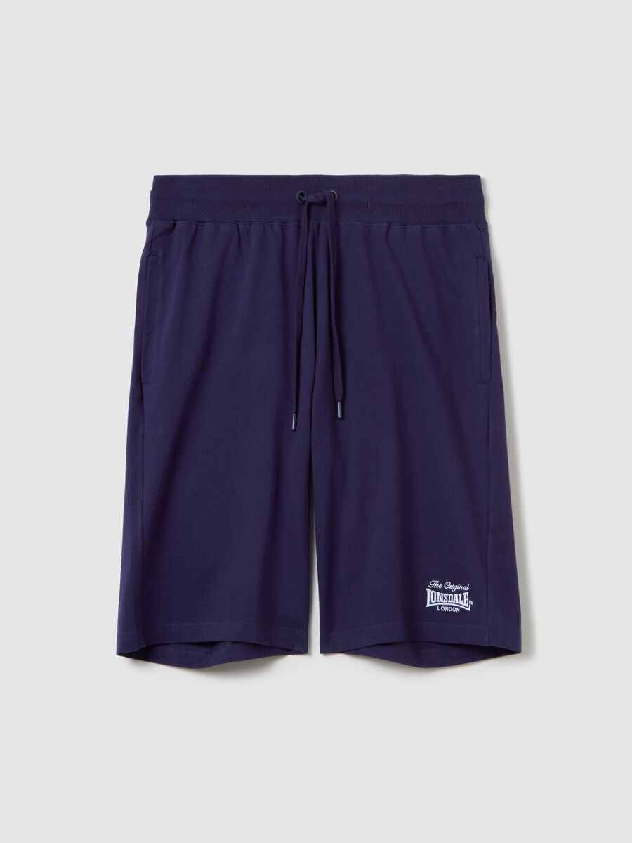 Fleece Bermuda shorts with logo embroidery_4