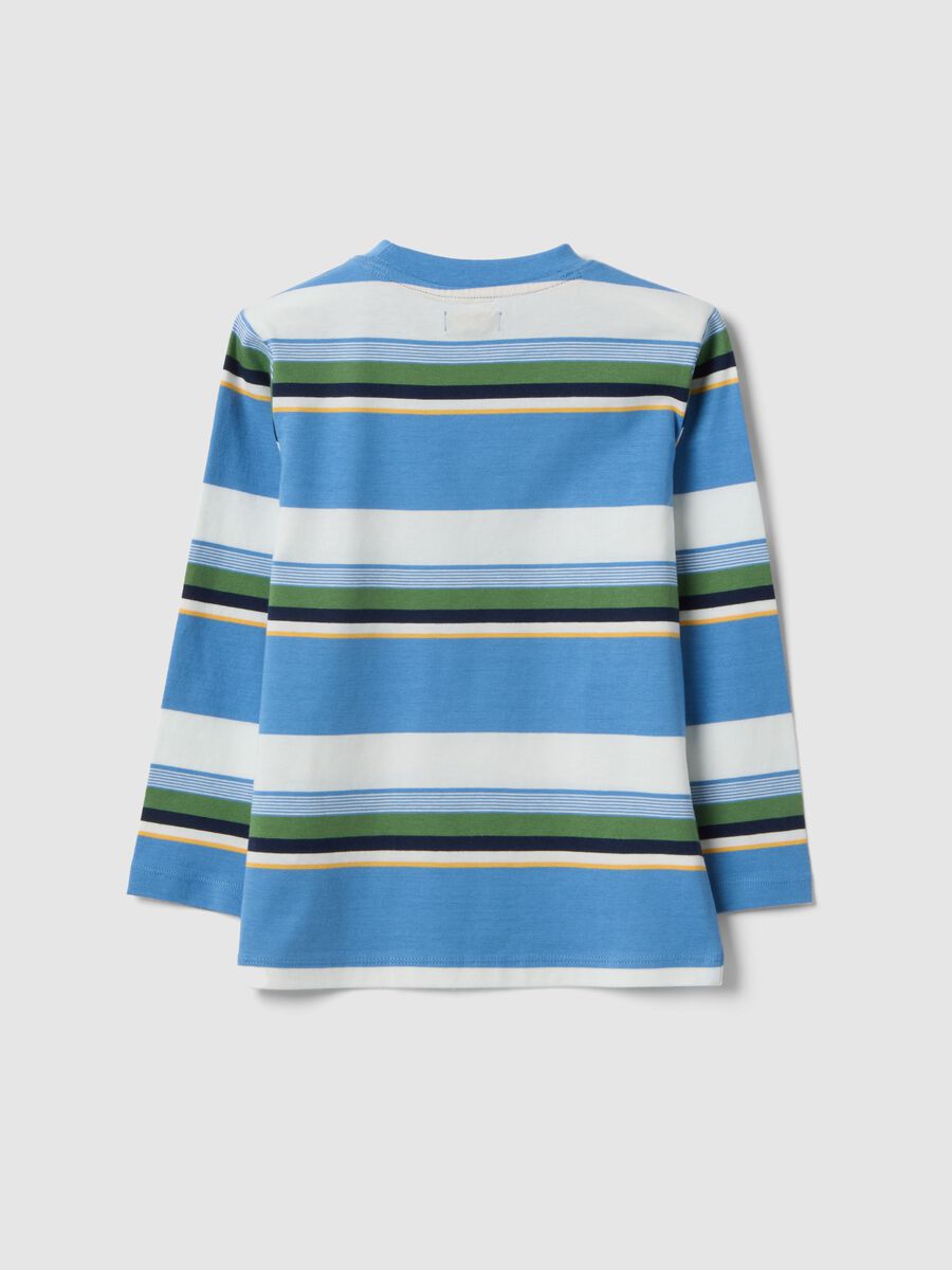 Boys&rsquo; pure cotton multicolour striped T-shirt, regular fit_1