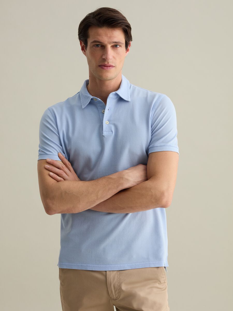 Cotton pique polo shirt_0