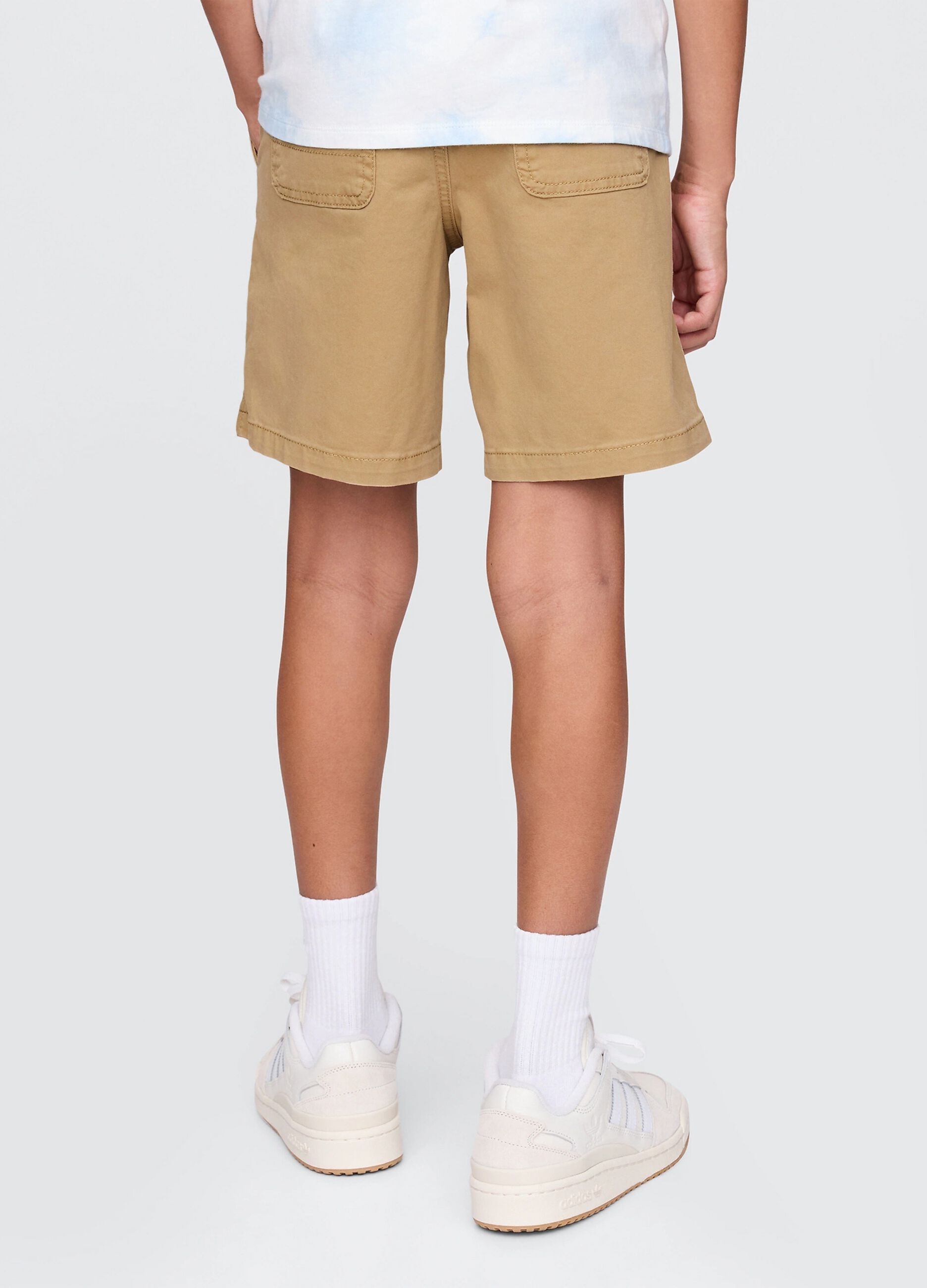 Beige shorts in stretch cotton