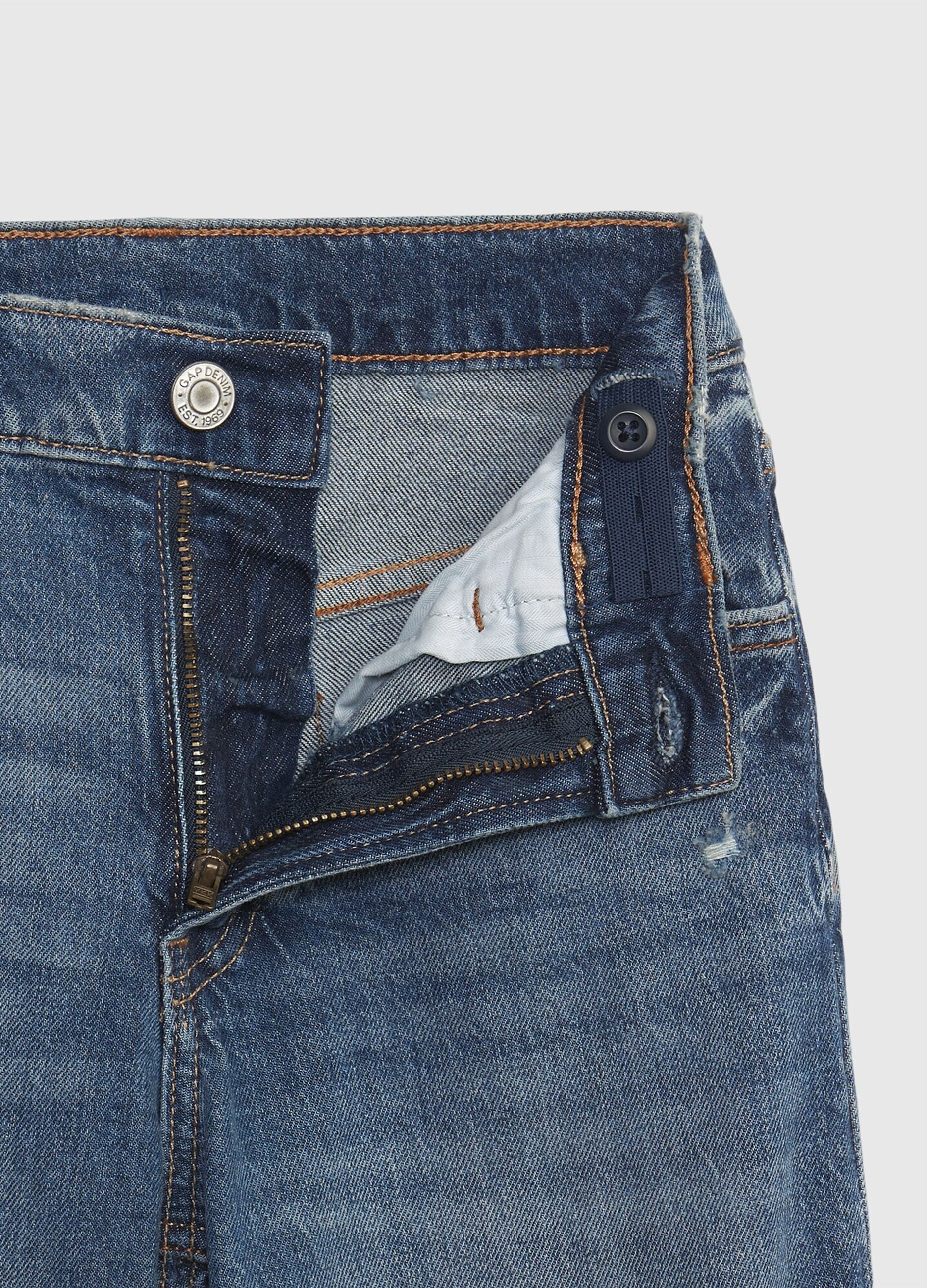 Straight-fit jeans with abrasions