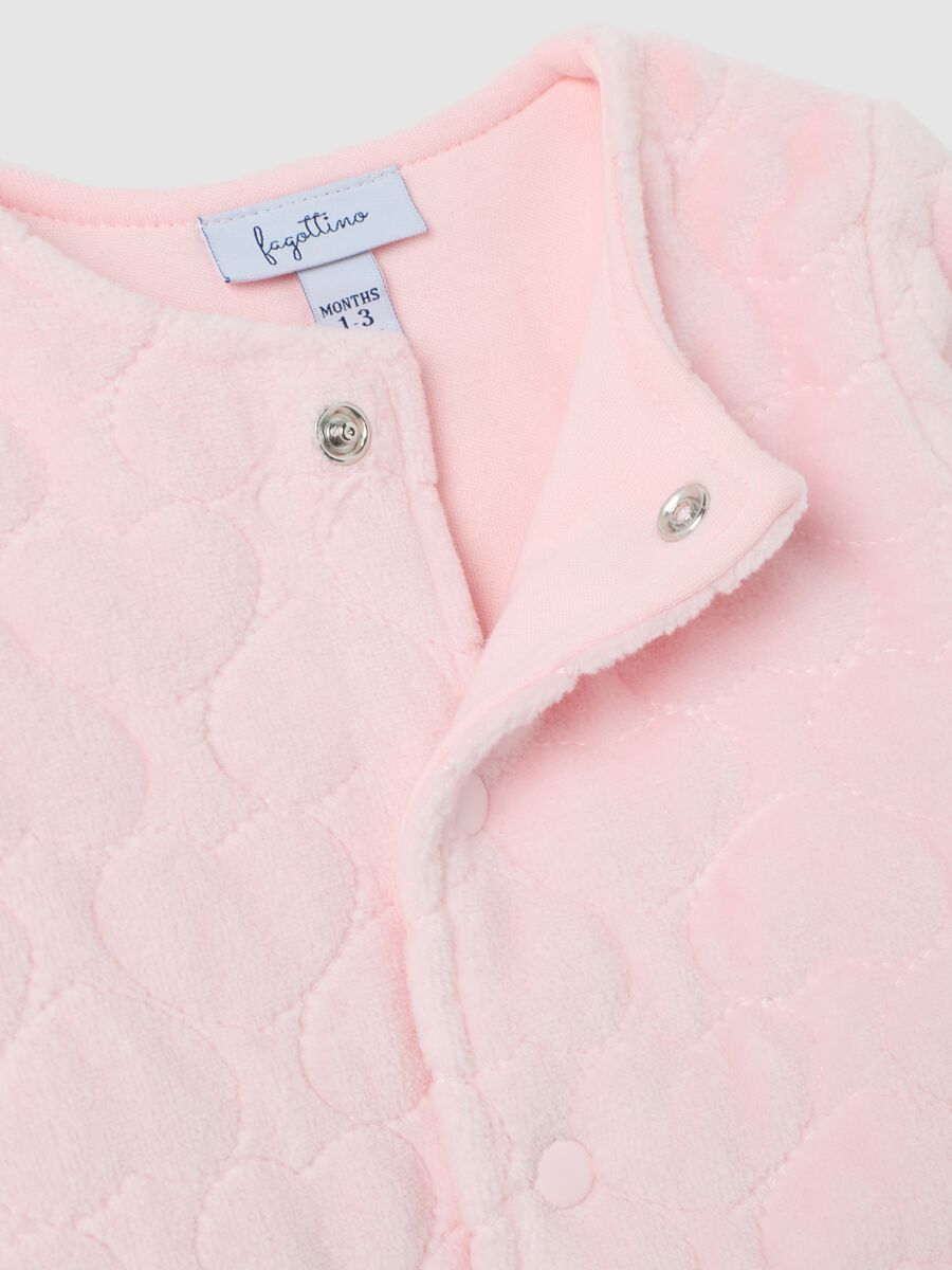 Pink cotton baby jacket with snap closure_3
