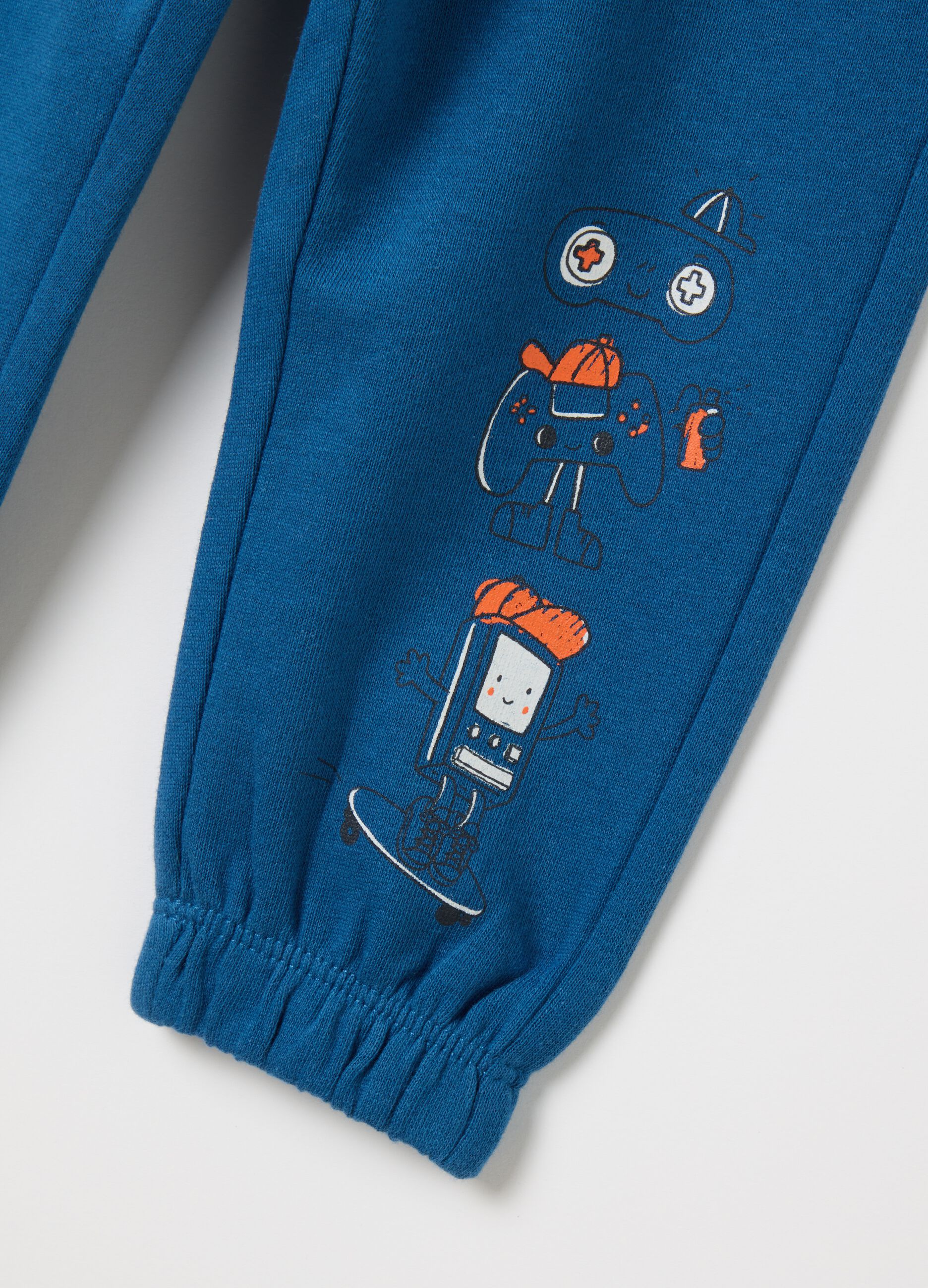 Children's blue cotton jogger trousers