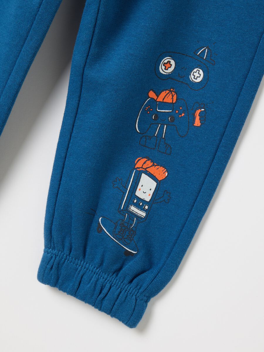 Children's blue cotton jogger trousers_2