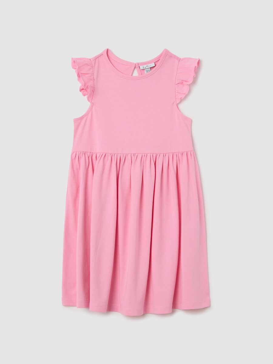 Pink dress with cotton Fagottino ruffles_0