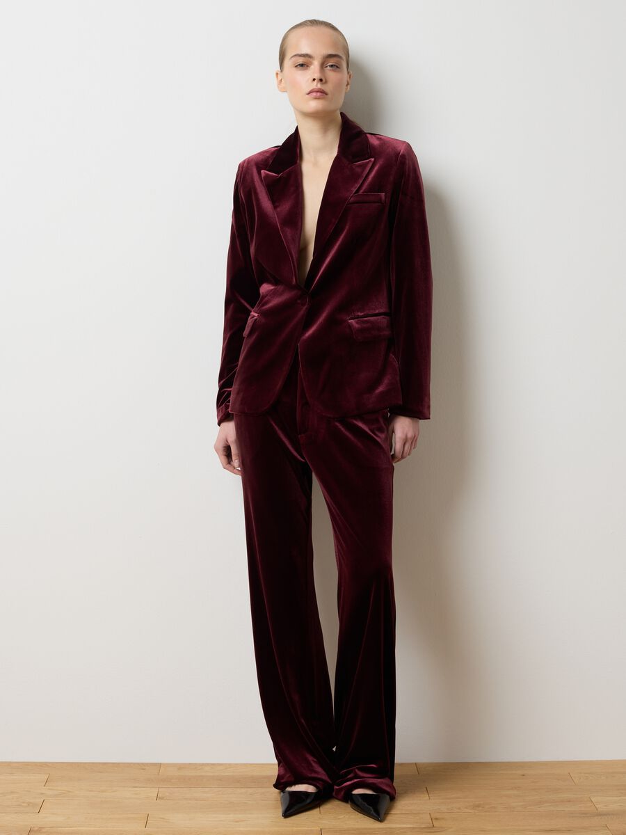 Red Velvet Slim Fit Blazer_2