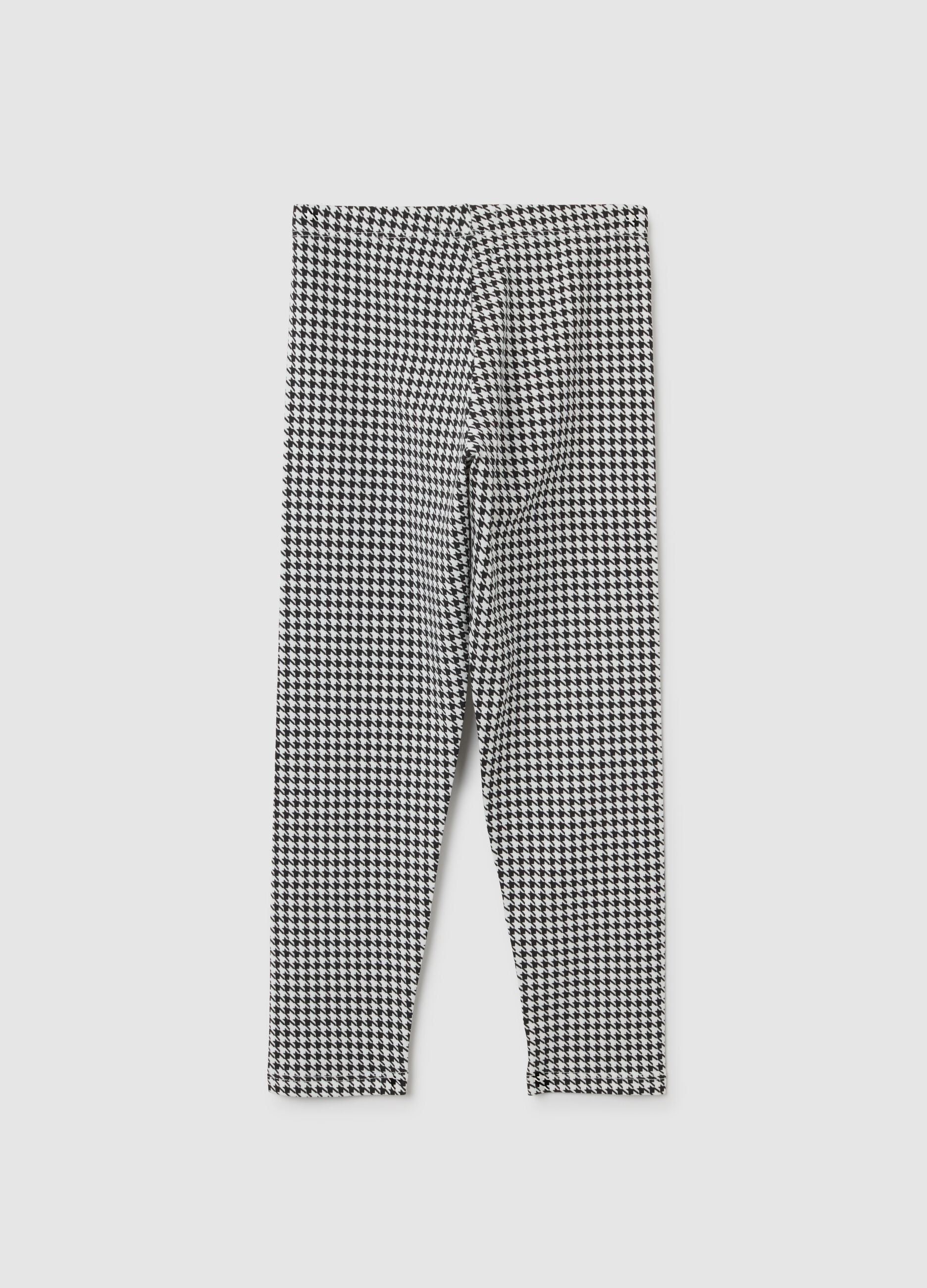 Leggings da bambina in cotone elasticizzato multicolor skinny