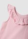 Pink pure cotton regular-fit girls&rsquo; tank top with frills_2