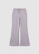 Girl's purple flare trousers in pure cotton with regular waist_0
