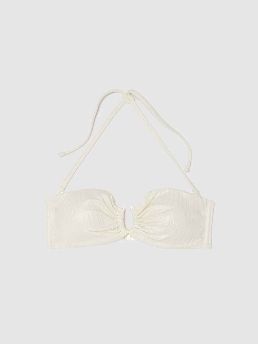 Women’s bikini top in white stretch fabric_4
