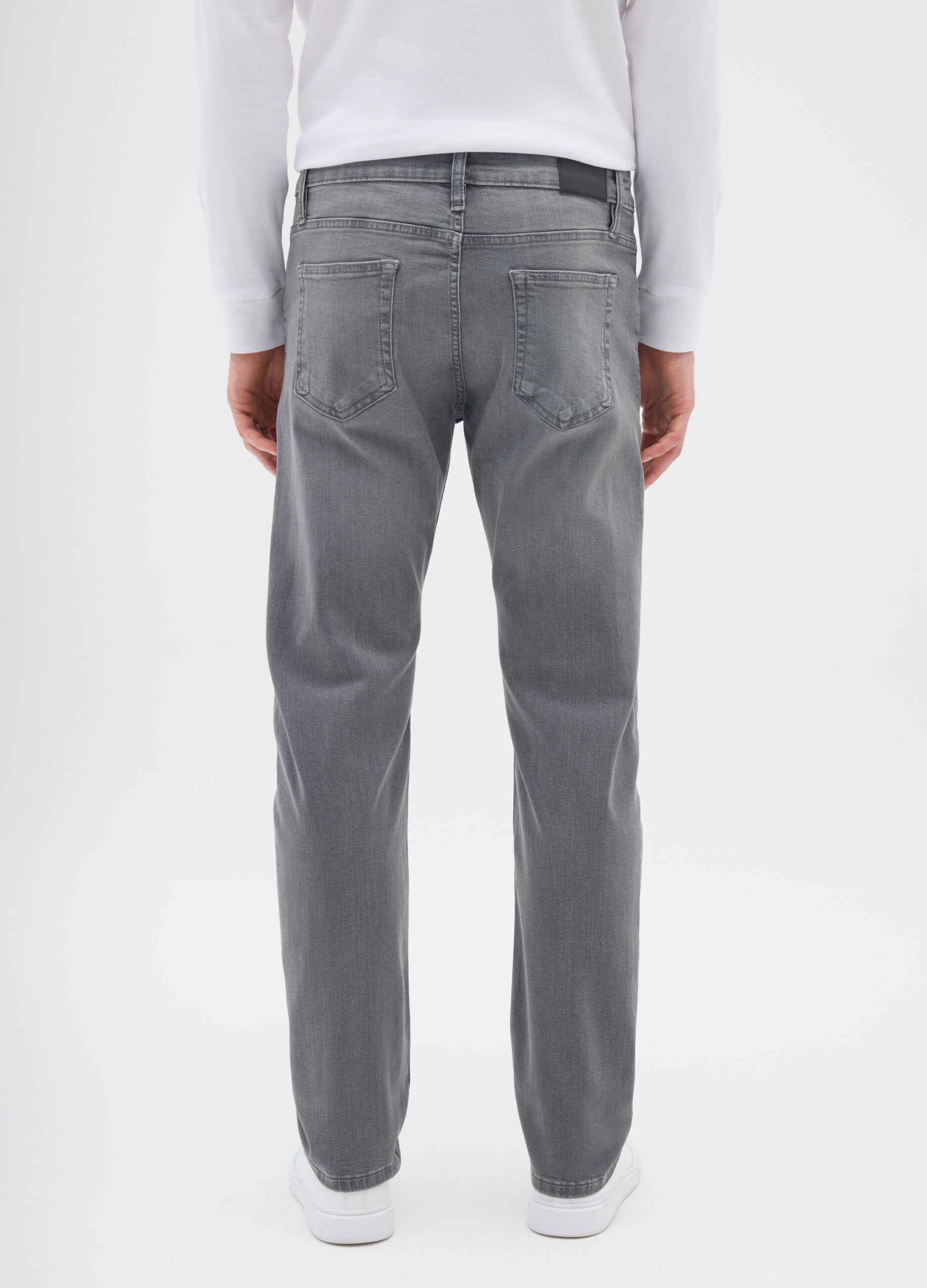Grey denim regular fit jeans