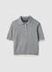 Grey viscose blend regular fit polo shirt_4