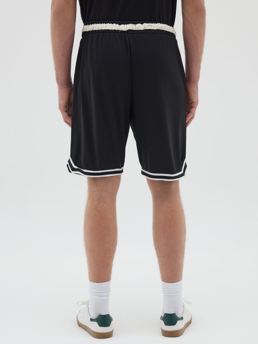 Shorts da uomo in tessuto nero relaxed fit_3