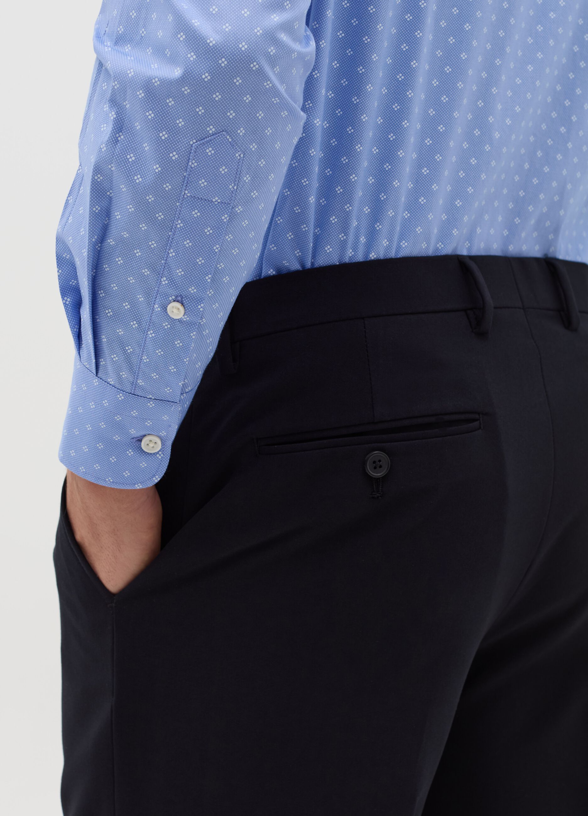 Camicia regular fit con micro fantasia