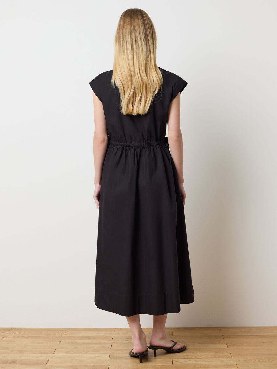 Black Crossed Cotton Dress_2