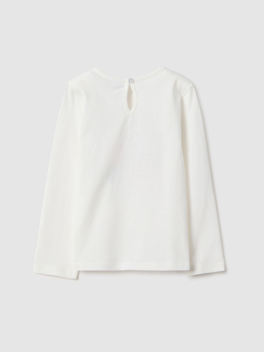 Pure cotton white regular fit t-shirt for girls_1