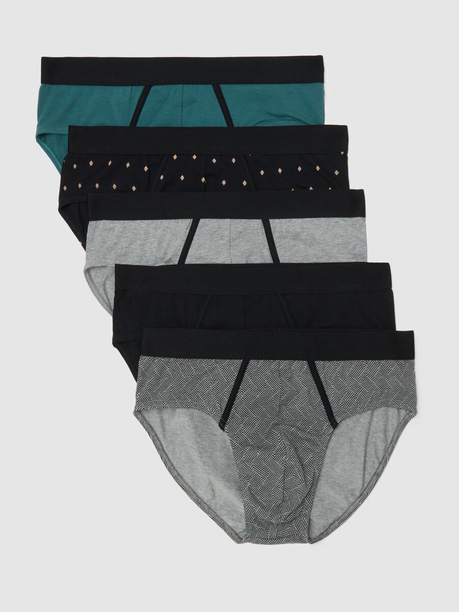 Multicolour stretch cotton multipack briefs_0