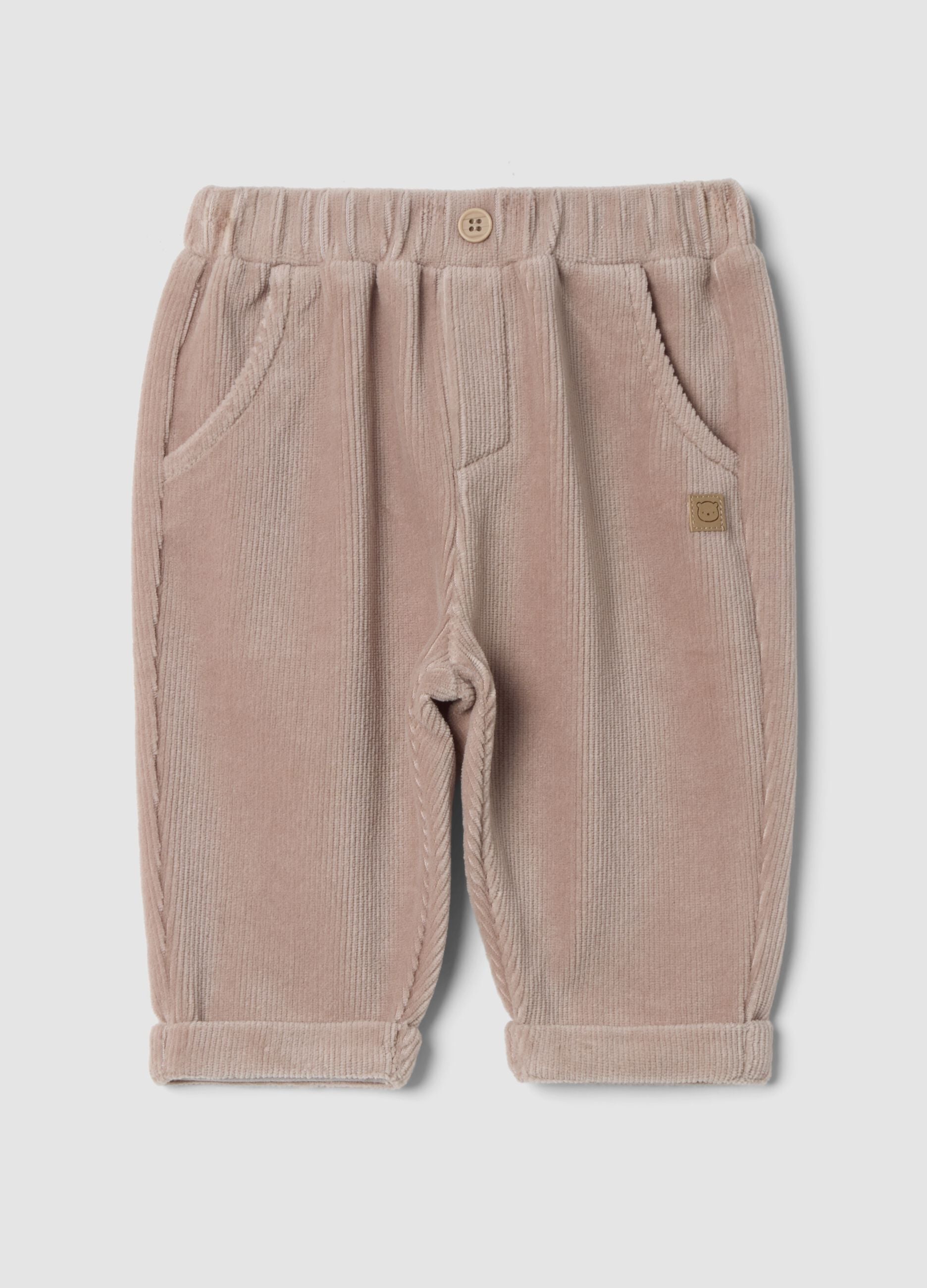 Brown organic cotton-blend trousers
